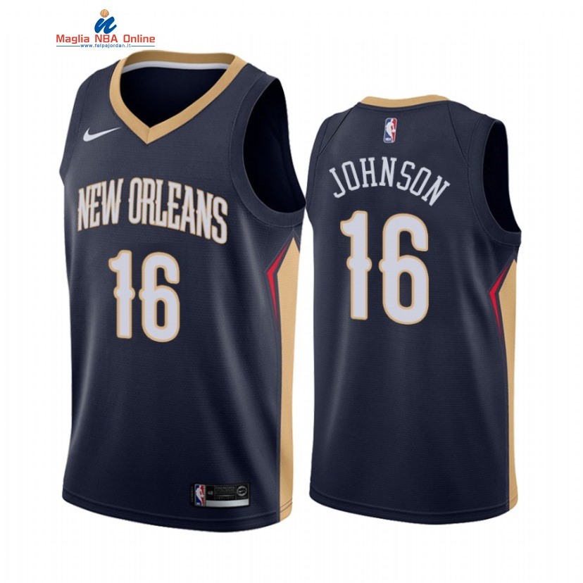 Maglia NBA Nike New Orleans Pelicans #16 James Johnson Marino Icon 2021 Acquista