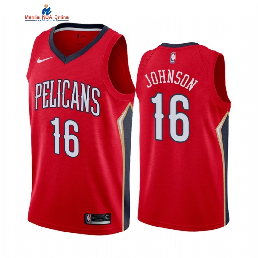 Maglia NBA Nike New Orleans Pelicans #16 James Johnson Rosso Statement 2021 Acquista
