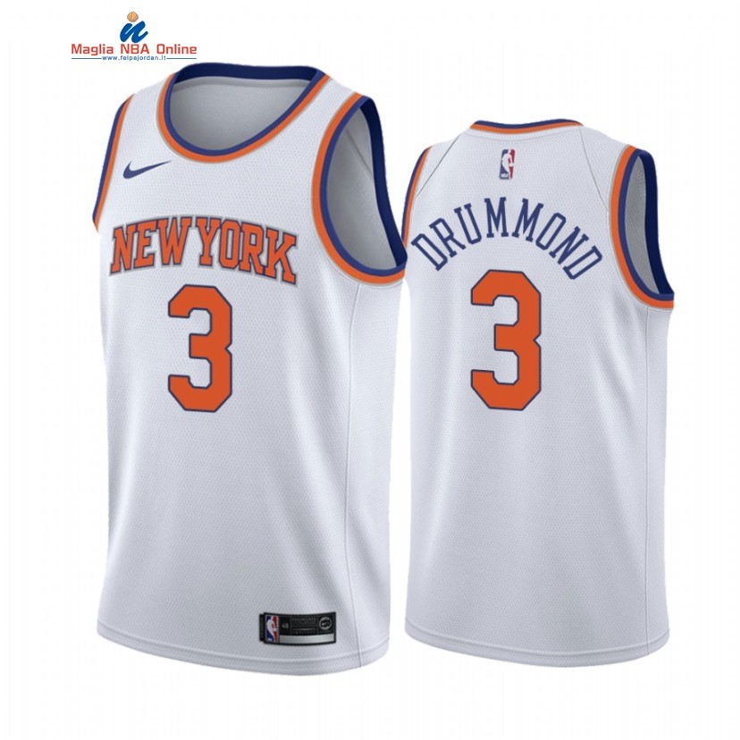 Maglia NBA Nike New York Knicks #3 Andre Drummond Bianco Association 2021 Acquista
