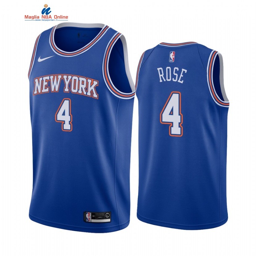 Maglia NBA Nike New York Knicks #4 Derrick Rose Blu Statement 2020-21 Acquista