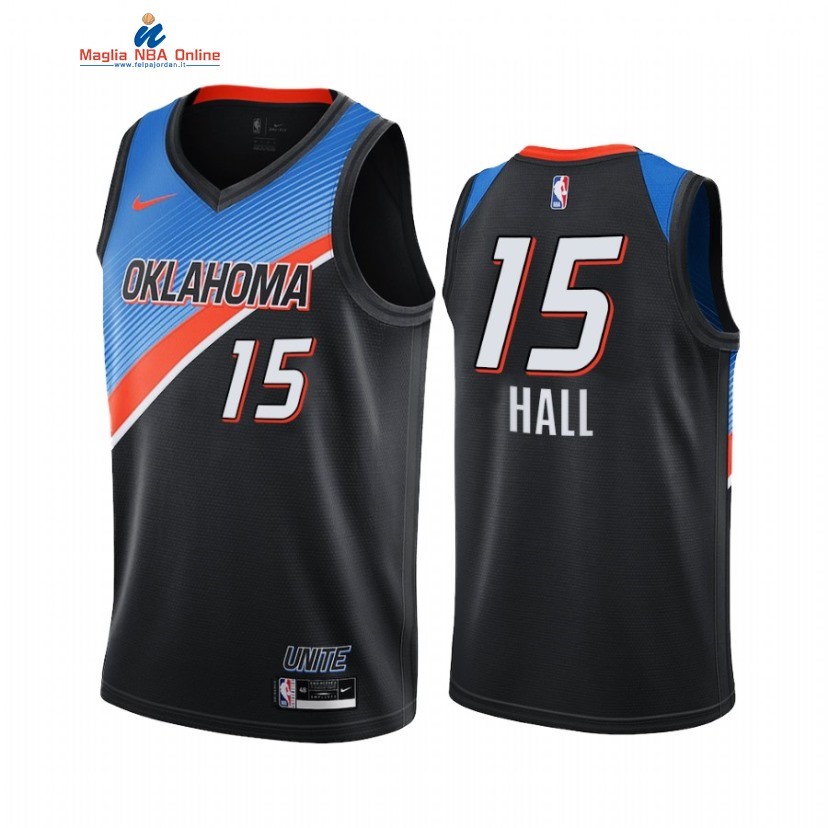 Maglia NBA Nike Oklahoma City Thunder #15 Josh Hall Nero Città 2020-21 Acquista