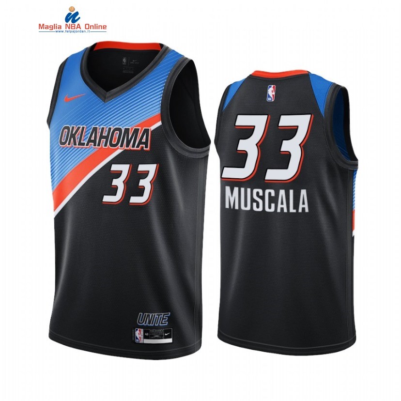 Maglia NBA Nike Oklahoma City Thunder #33 Mike Muscala Nero Città 2020-21 Acquista