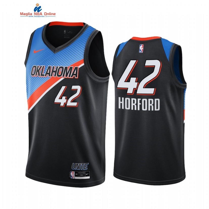 Maglia NBA Nike Oklahoma City Thunder #42 Al Horford Nero Città 2020-21 Acquista