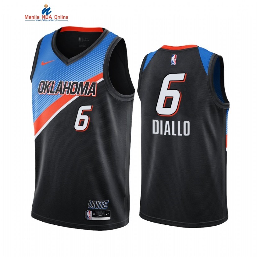 Maglia NBA Nike Oklahoma City Thunder #6 Hamidou Diallo Nero Città 2020-21 Acquista