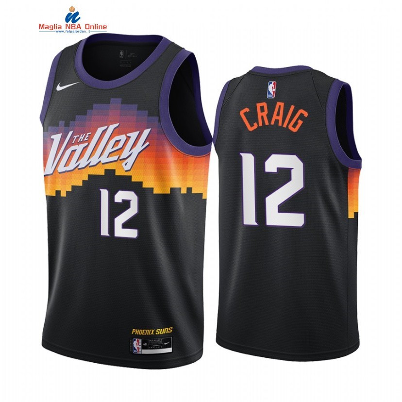 Maglia NBA Nike Phoenix Suns #12 Torrey Craig Nike Nero Città 2021 Acquista