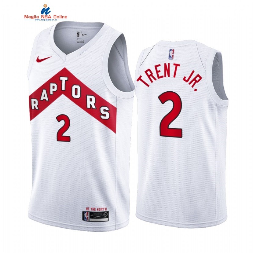 Maglia NBA Nike Toronto Raptors #2 Gary Trent Jr. Bianco Association 2021 Acquista