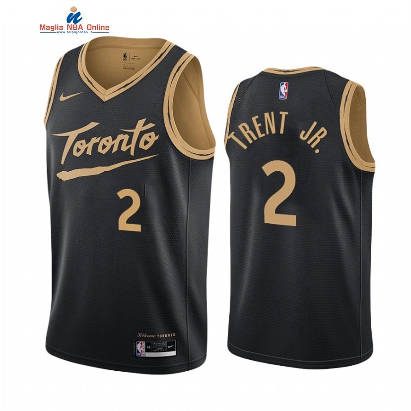 Maglia NBA Nike Toronto Raptors #2 Gary Trent Jr. Nero Città 2021 Acquista