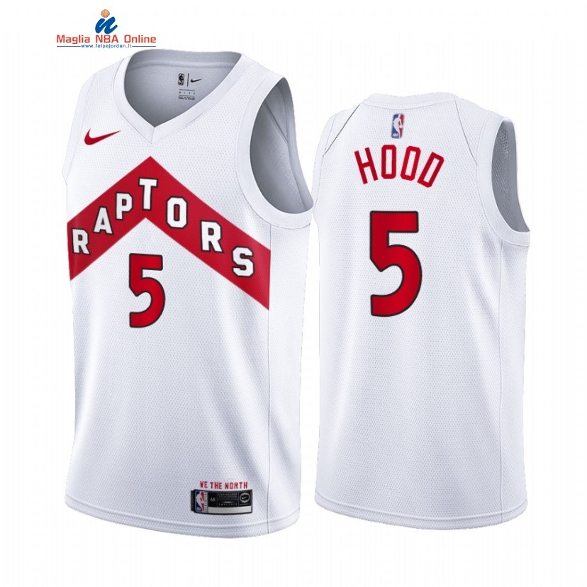 Maglia NBA Nike Toronto Raptors #5 Rodney Hood Bianco Association 2021 Acquista