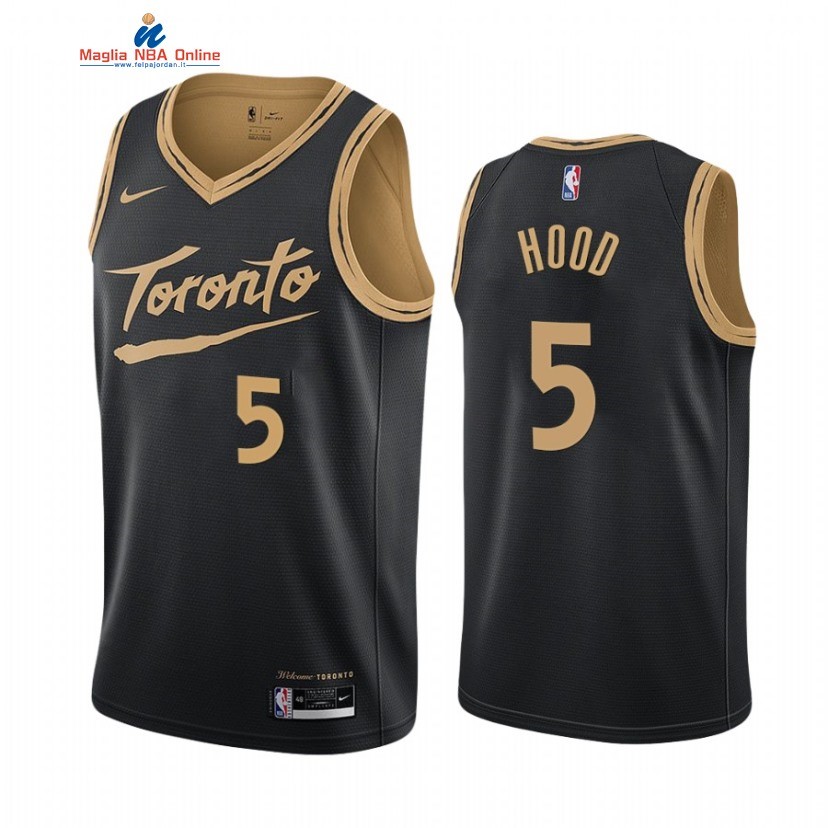 Maglia NBA Nike Toronto Raptors #5 Rodney Hood Nero Città 2021 Acquista