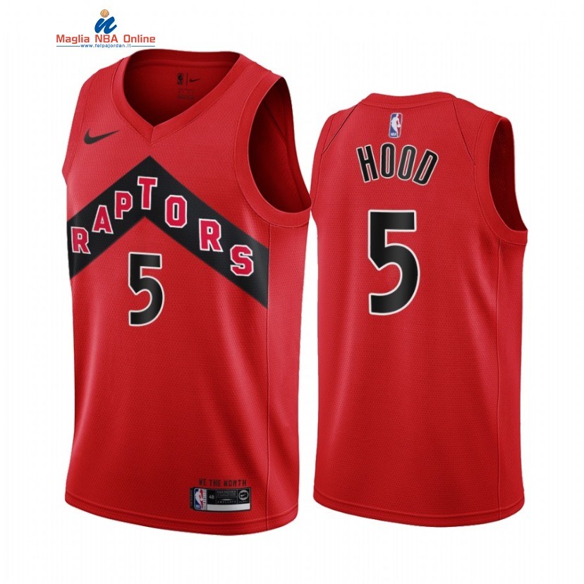 Maglia NBA Nike Toronto Raptors #5 Rodney Hood Rosso Icon 2021 Acquista