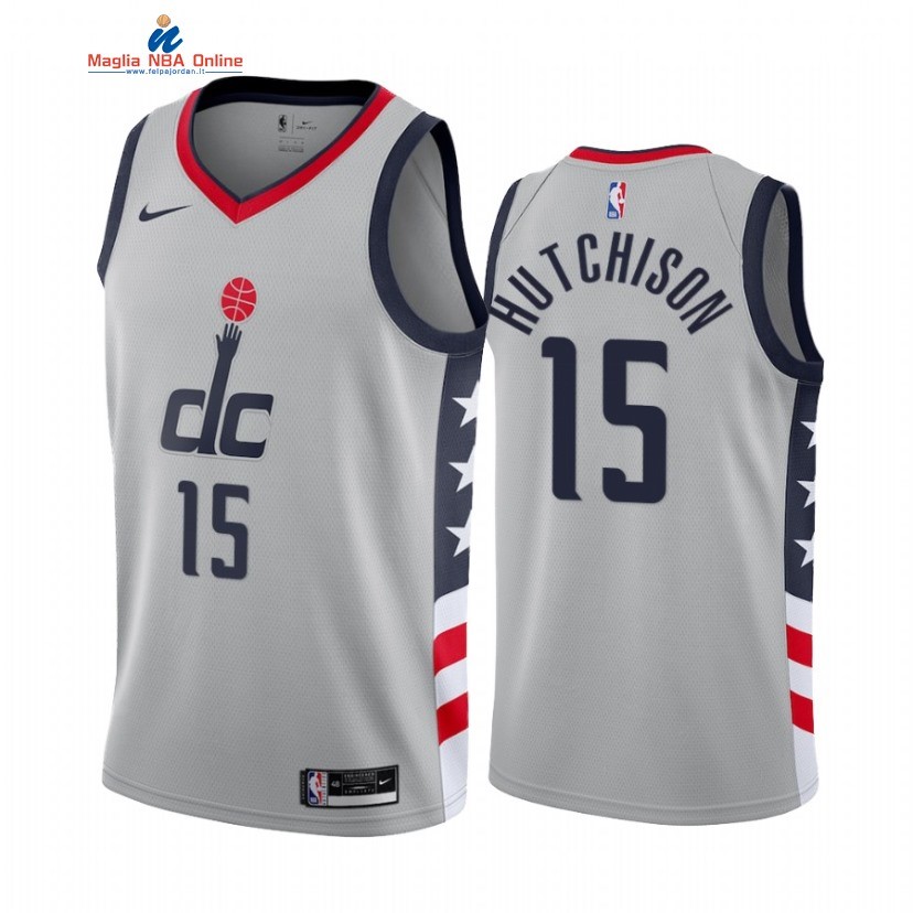 Maglia NBA Nike Washington Wizards #15 Chandler Hutchison Grigio Città 2021 Acquista