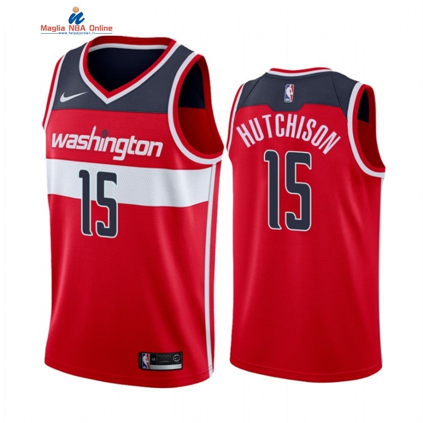 Maglia NBA Nike Washington Wizards #15 Chandler Hutchison Rosso Icon 2021 Acquista