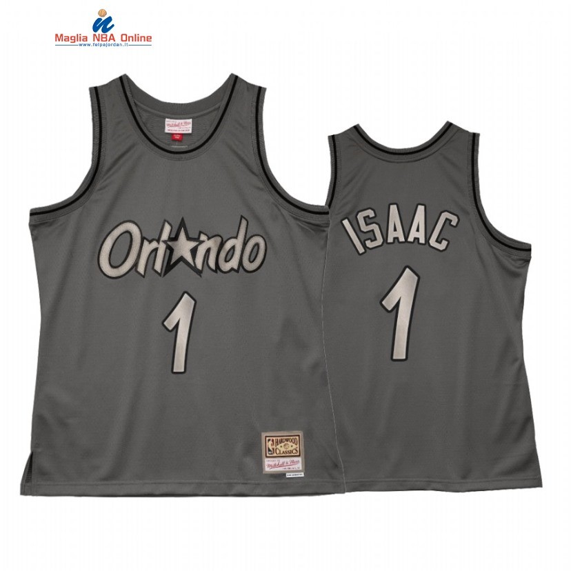 Maglia NBA Orlando Magic #1 Jonathan Isaac Grigio Hardwood Classics 2021 Acquista