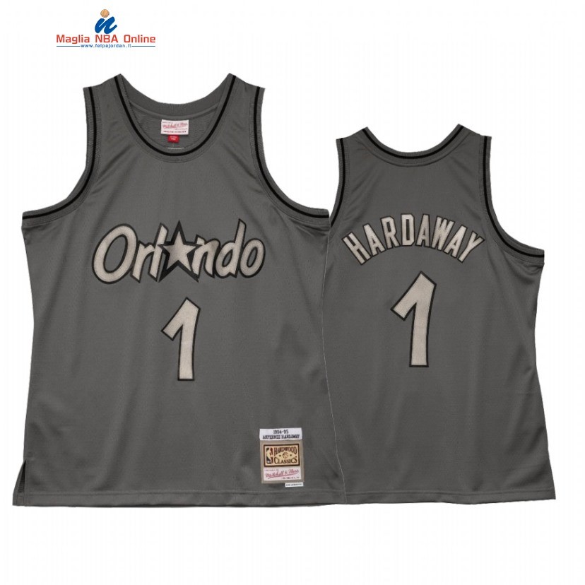 Maglia NBA Orlando Magic #1 Penny Hardaway Grigio Hardwood Classics 2021 Acquista