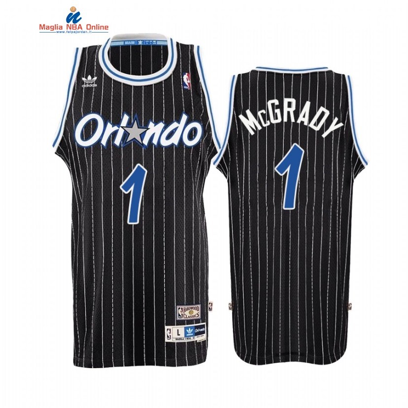 Maglia NBA Orlando Magic #1 Tracy McGrady Nero Throwback Acquista