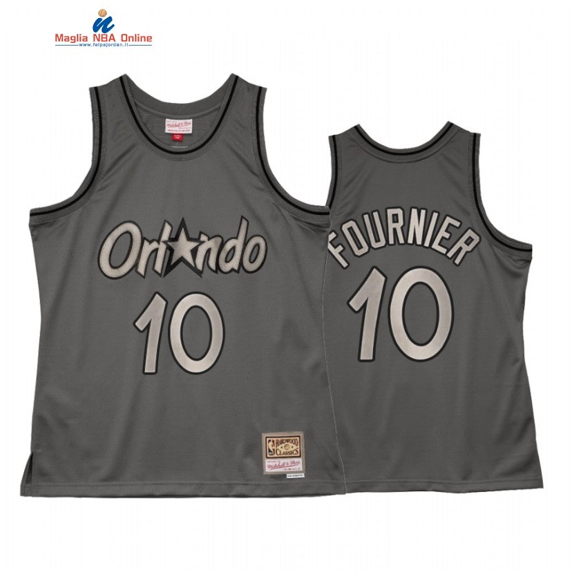 Maglia NBA Orlando Magic #10 Evan Fournier Grigio Hardwood Classics 2021 Acquista