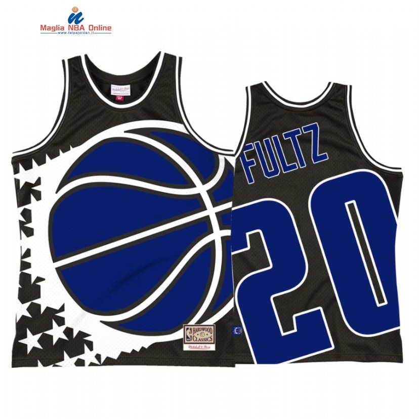 Maglia NBA Orlando Magic #20 Markelle Fultz Big Face 2 Nero Hardwood Classics Acquista