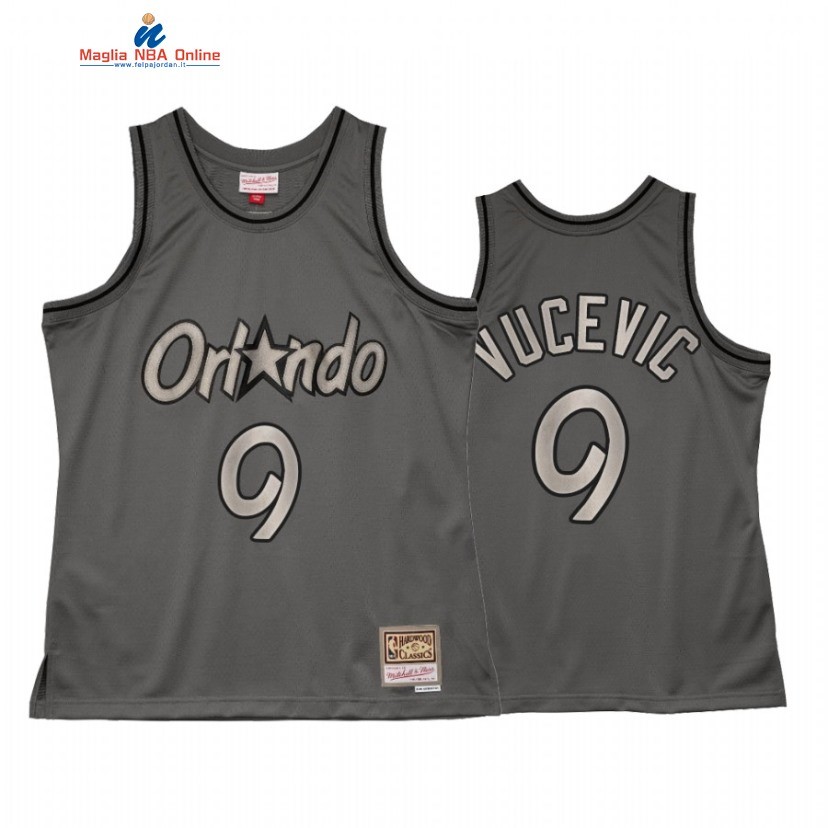 Maglia NBA Orlando Magic #9 Nikola Vucevic Grigio Hardwood Classics 2021 Acquista