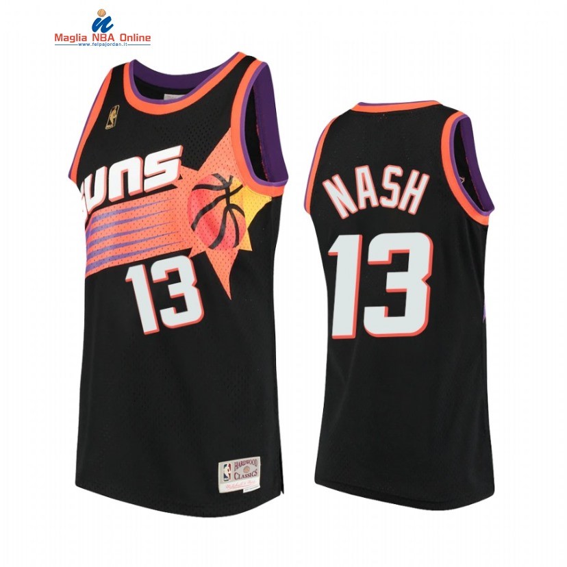Maglia NBA Phoenix Suns #13 Steve Nash Nero Hardwood Classics 1996-97 Acquista