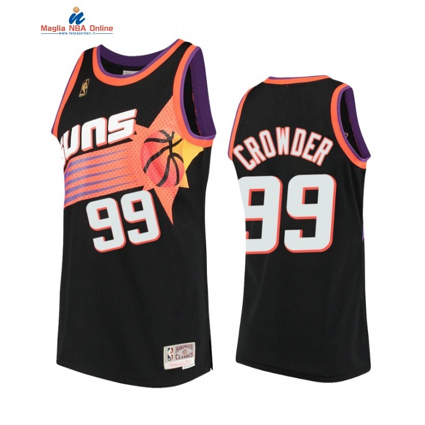 Maglia NBA Phoenix Suns #99 Jae Crowder Nero Hardwood Classics 1996-97 Acquista