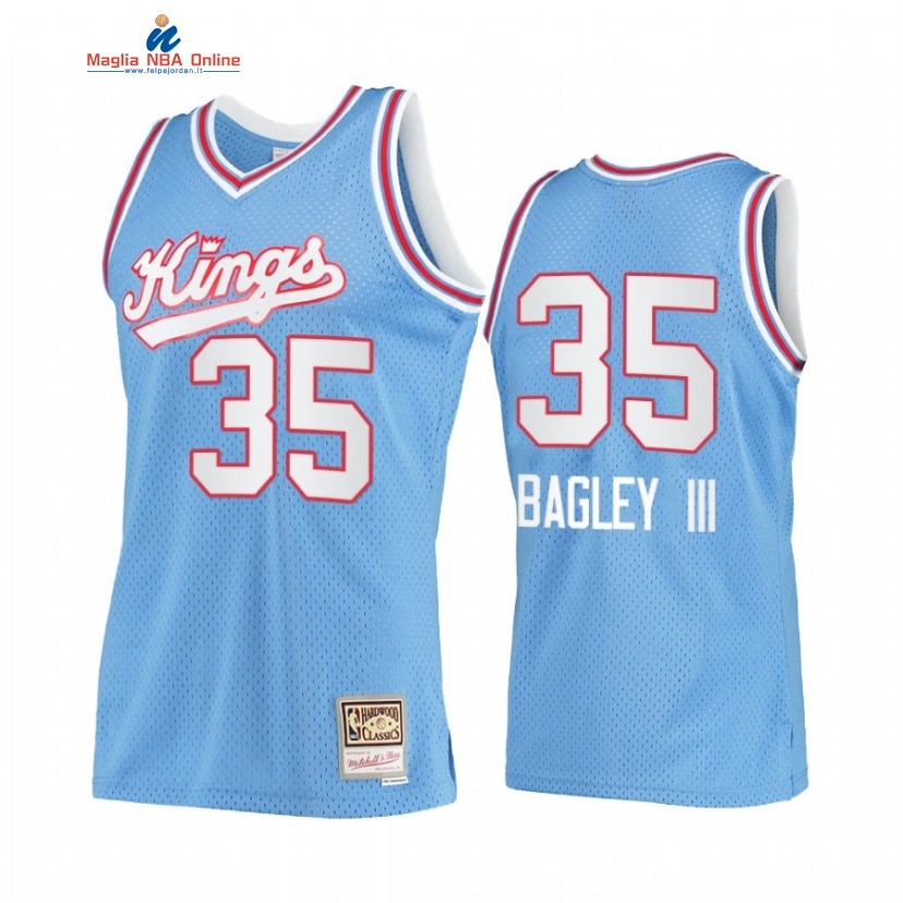 Maglia NBA Sacramento Kings #35 Marvin Bagley III Blu Hardwood Classics Acquista