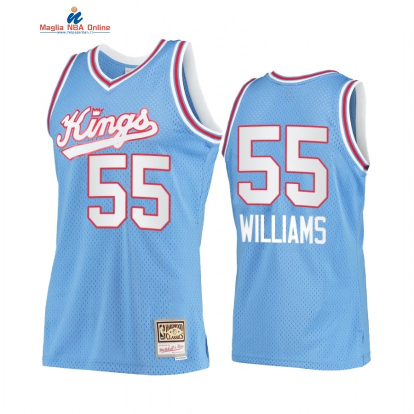 Maglia NBA Sacramento Kings #55 Jason Williams Blu Hardwood Classics Acquista