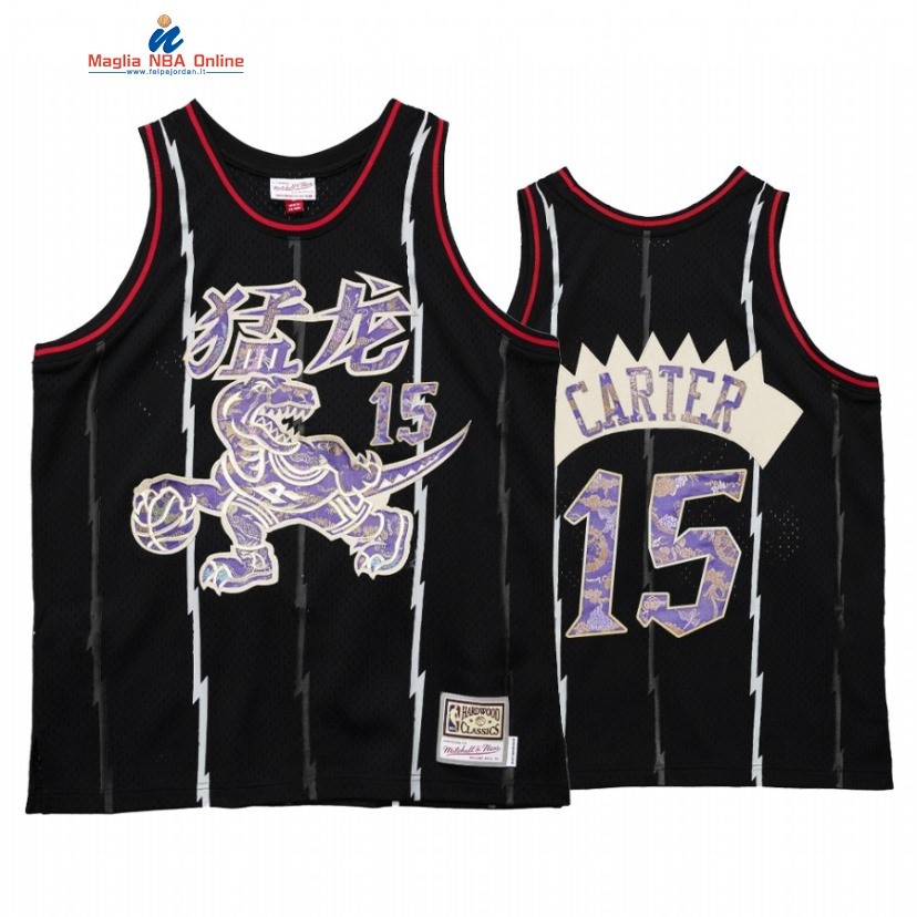 Maglia NBA Toronto Raptors #15 Vince Carter Nero Hardwood Classics 2021 Acquista