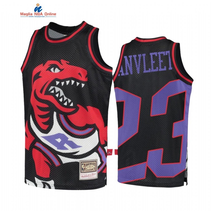 Maglia NBA Toronto Raptors #23 Fred VanVleet Big Face 2 Nero Hardwood Classics Acquista