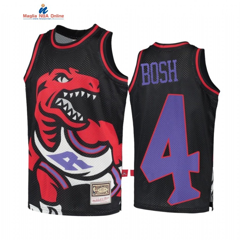 Maglia NBA Toronto Raptors #4 Chris Bosh Big Face 2 Nero Hardwood Classics Acquista