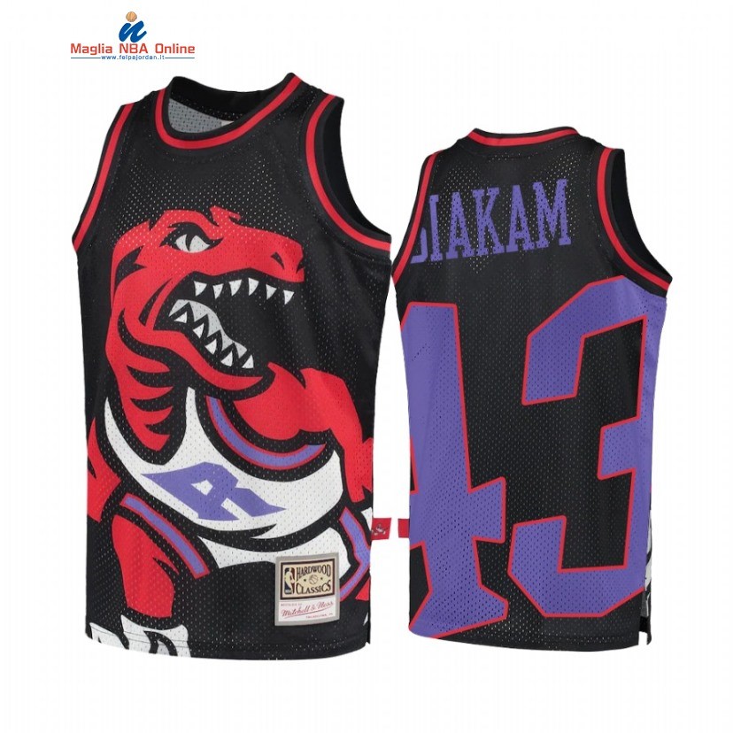 Maglia NBA Toronto Raptors #43 Pascal Siakam Big Face 2 Nero Hardwood Classics Acquista