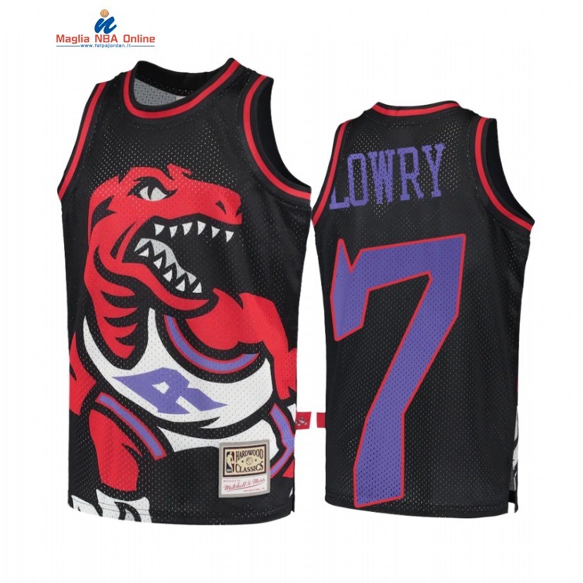 Maglia NBA Toronto Raptors #7 Kyle Lowry Big Face 2 Nero Hardwood Classics Acquista