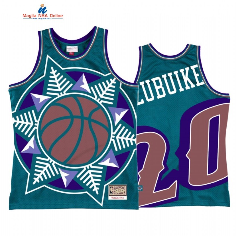 Maglia NBA Utah Jazz #20 Udoka Azubuike Big Face 2 Teal Hardwood Classics Acquista