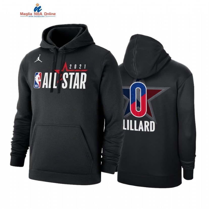 Sudaderas Con Capucha NBA 2021 All Star #0 Damian Lillard Nero Acquista