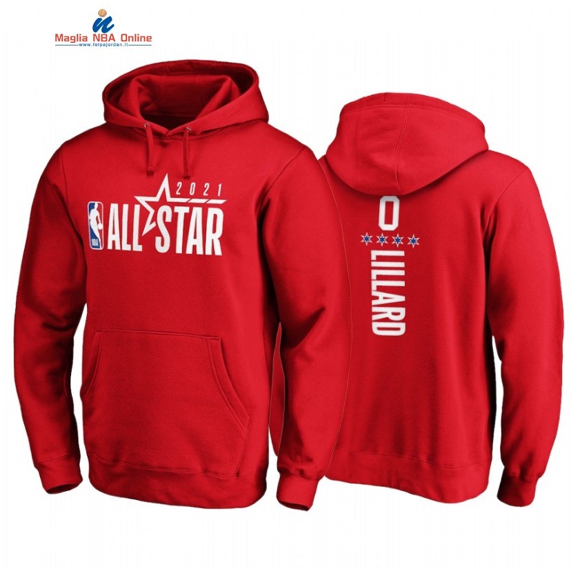 Sudaderas Con Capucha NBA 2021 All Star #0 Damian Lillard Rosso Acquista