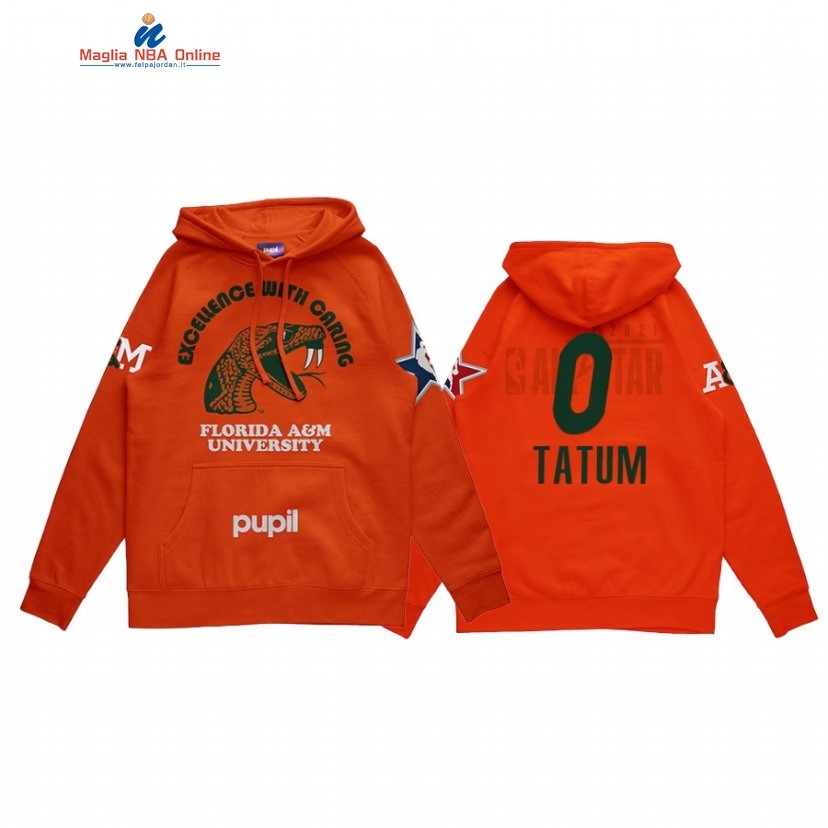 Sudaderas Con Capucha NBA 2021 All Star #0 Jayson Tatum x HBCU Florida A&M University Pupil Arancia Acquista