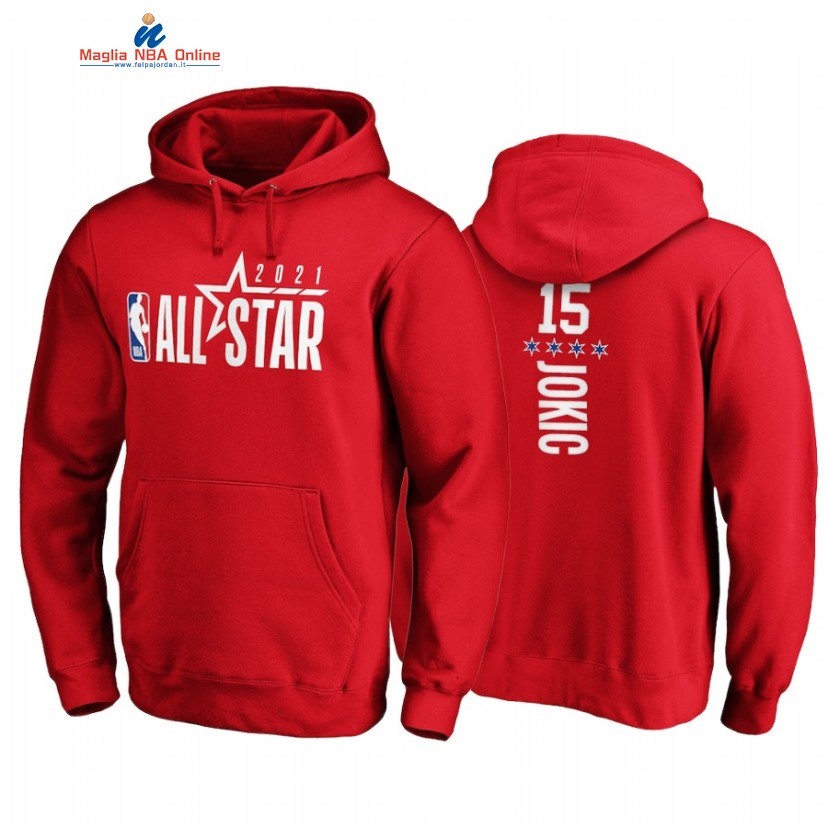 Sudaderas Con Capucha NBA 2021 All Star #15 Nikola Jokic Rosso Acquista