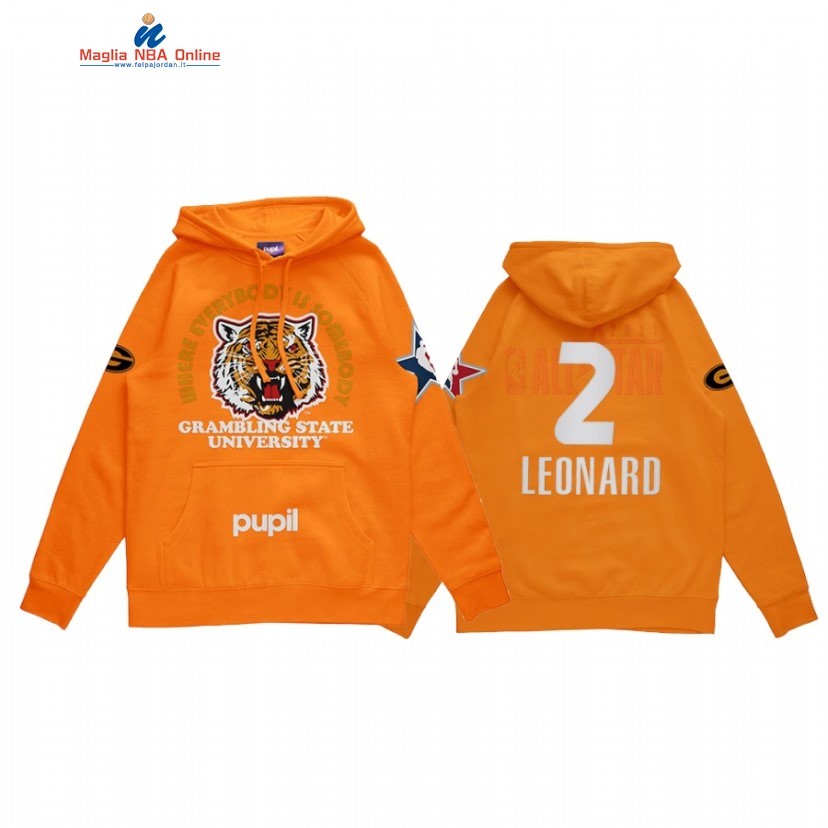 Sudaderas Con Capucha NBA 2021 All Star #2 Kawhi Leonard x HBCU Florida A&M University Pupil Arancia Acquista