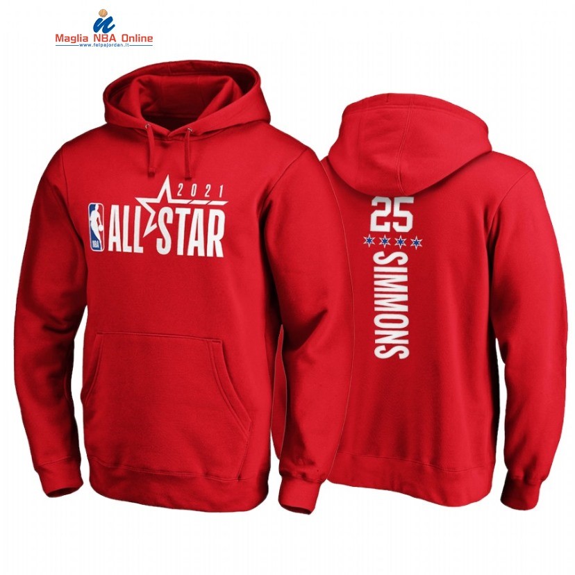 Sudaderas Con Capucha NBA 2021 All Star #25 Ben Simmons Rosso Acquista