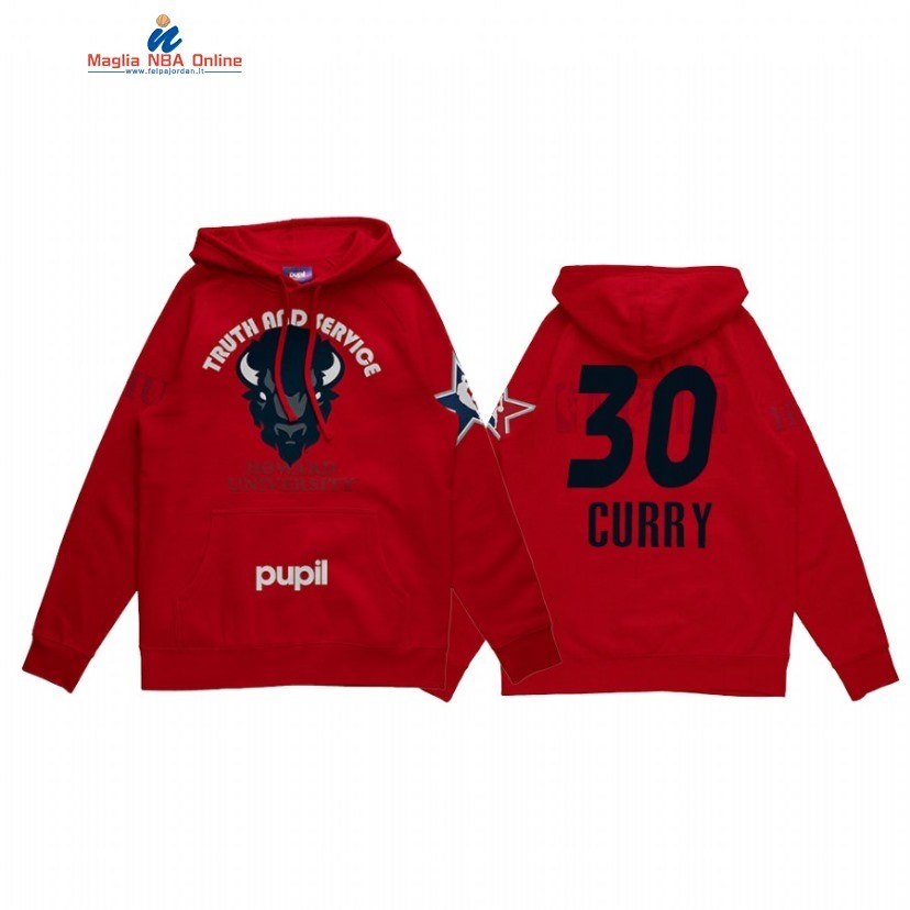 Sudaderas Con Capucha NBA 2021 All Star #30 Stephen Curry x HBCU Howard University Pupil Rosso Acquista