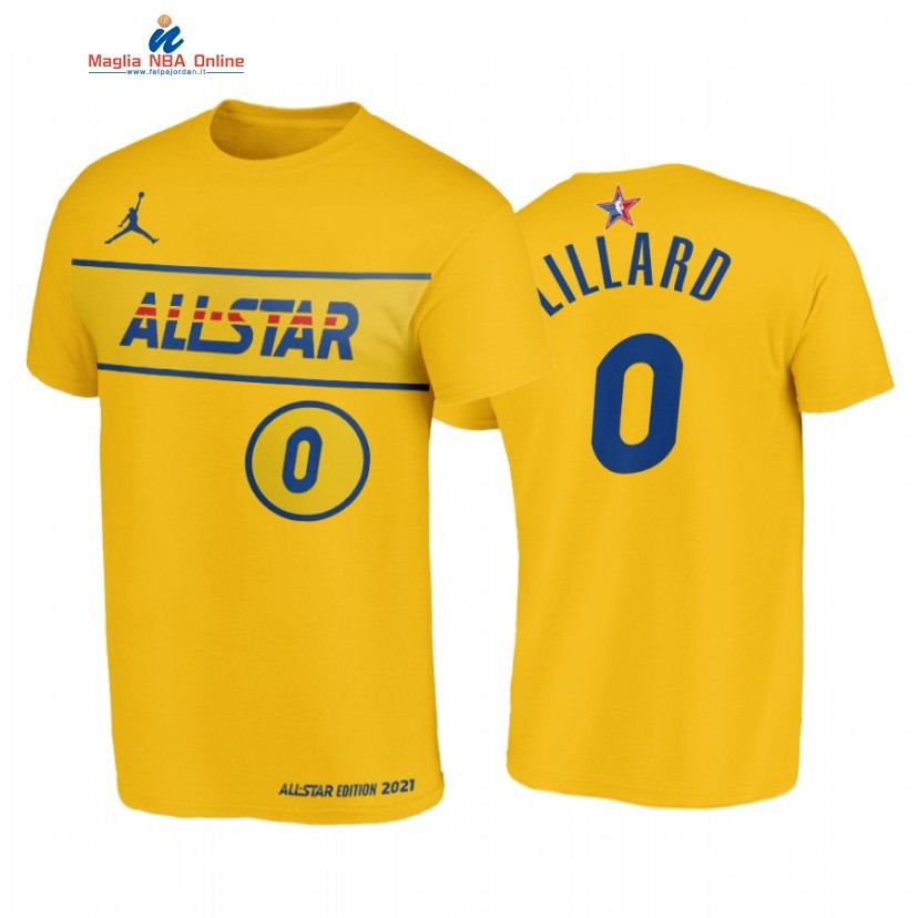 T-Shirt NBA 2021 All Star #0 Damian Lillard Oro Acquista