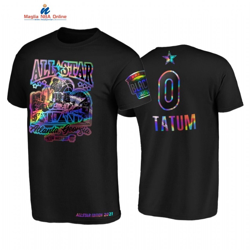 T-Shirt NBA 2021 All Star #0 Jayson Tatum HBCU Spirit Iridescent Holographic Nero Acquista