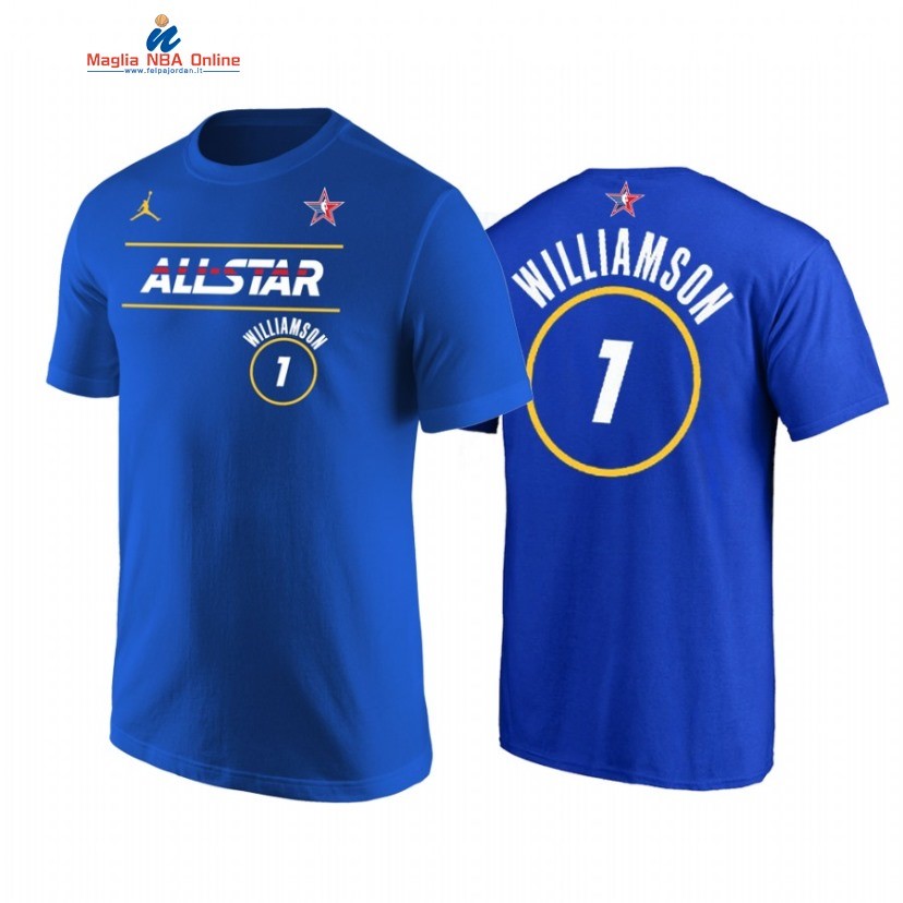 T-Shirt NBA 2021 All Star #1 Zion Williamson Blu Acquista