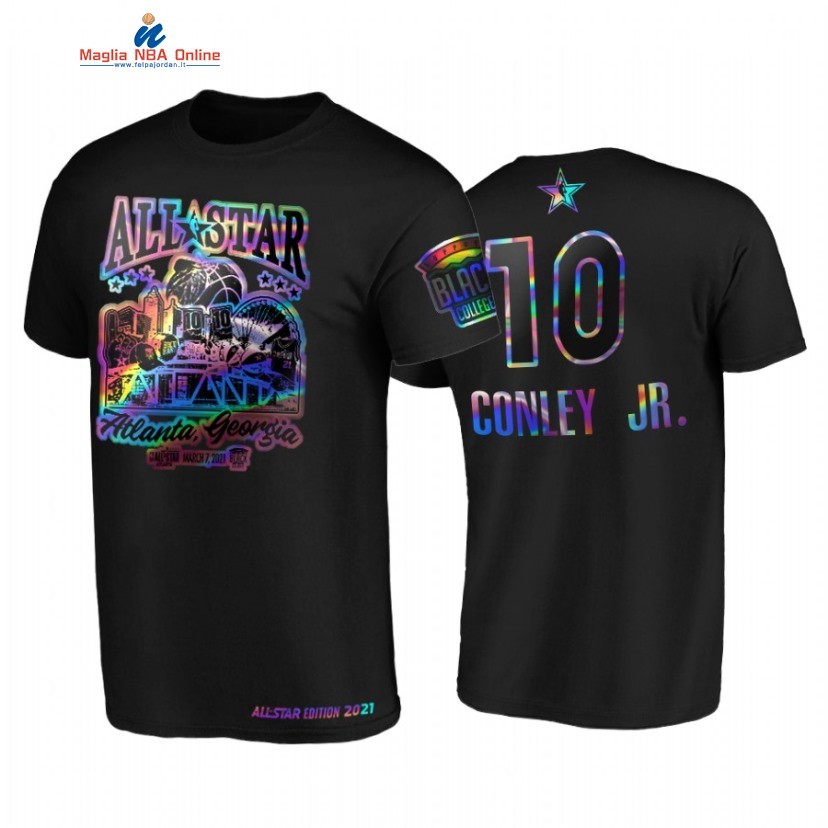 T-Shirt NBA 2021 All Star #10 Mike Conley Jr. HBCU Spirit Iridescent Holographic Nero Acquista