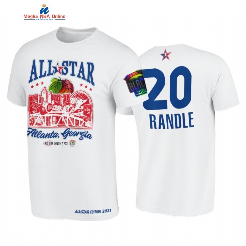 T-Shirt NBA 2021 All Star #20 Julius Randle Support Black Colleges HBCU Spirit Bianco Acquista