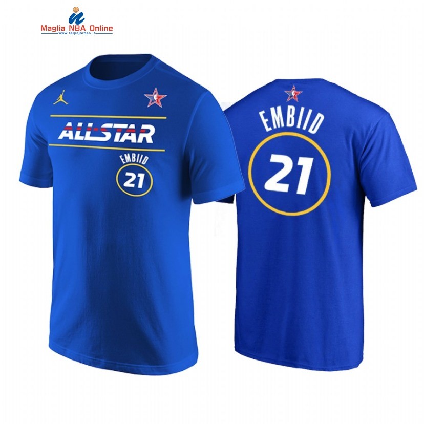 T-Shirt NBA 2021 All Star #21 Joel Embiid Blu Acquista