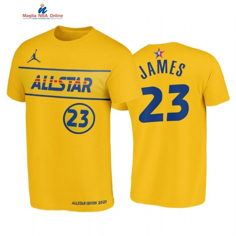 T-Shirt NBA 2021 All Star #23 LeBron James Oro Acquista