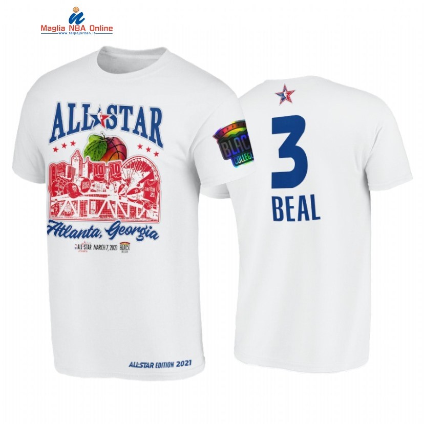 T-Shirt NBA 2021 All Star #3 Bradley Beal Support Black Colleges HBCU Spirit Bianco Acquista