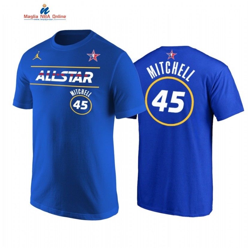 T-Shirt NBA 2021 All Star #45 Donovan Mitchell Blu Acquista