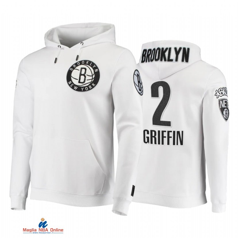 Felpe Con Cappuccio NBA Brooklyn Nets NO.2 Blake Griffin Bianco 2021
