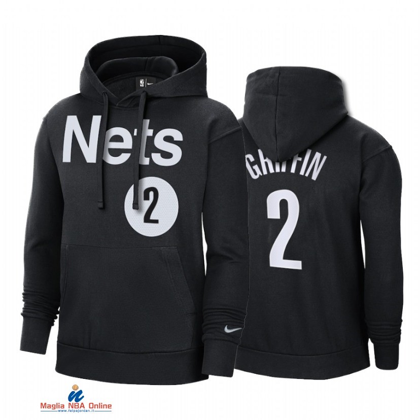 Felpe Con Cappuccio NBA Brooklyn Nets NO.2 Blake Griffin Nero Earned Edition 2021